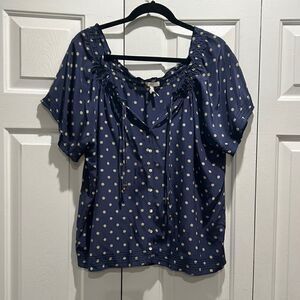 Joie Navy Silk Blouse, Size XS